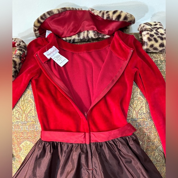 American Girl Chocolate Cherry Holiday Dress With Collar, Cuff Headband SZ 8 - Picture 5 of 14